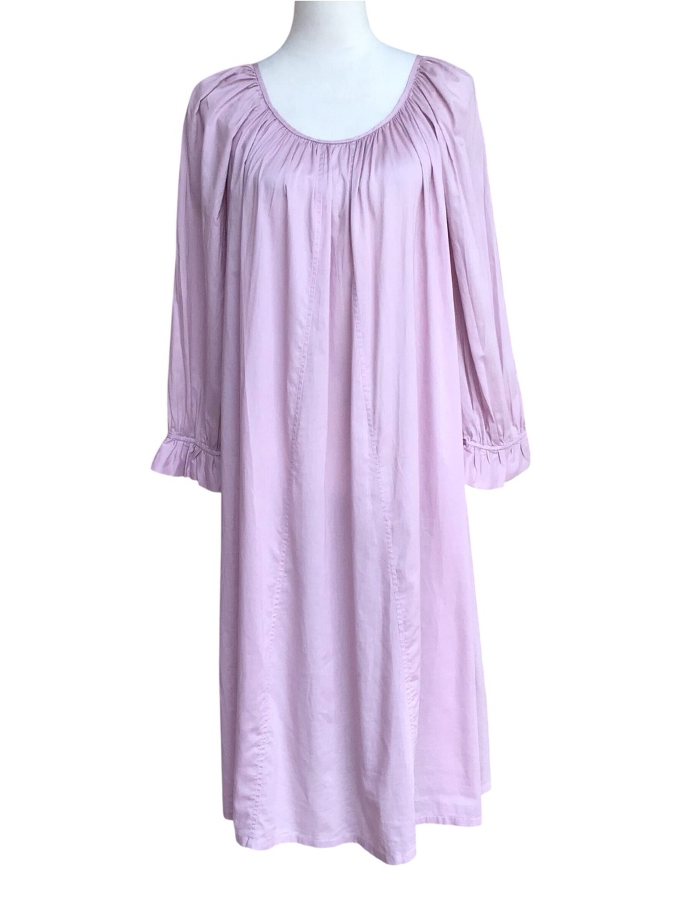 Pour Les Femmes Light Purple Mauve Cotton Long Sleeve Nightgown